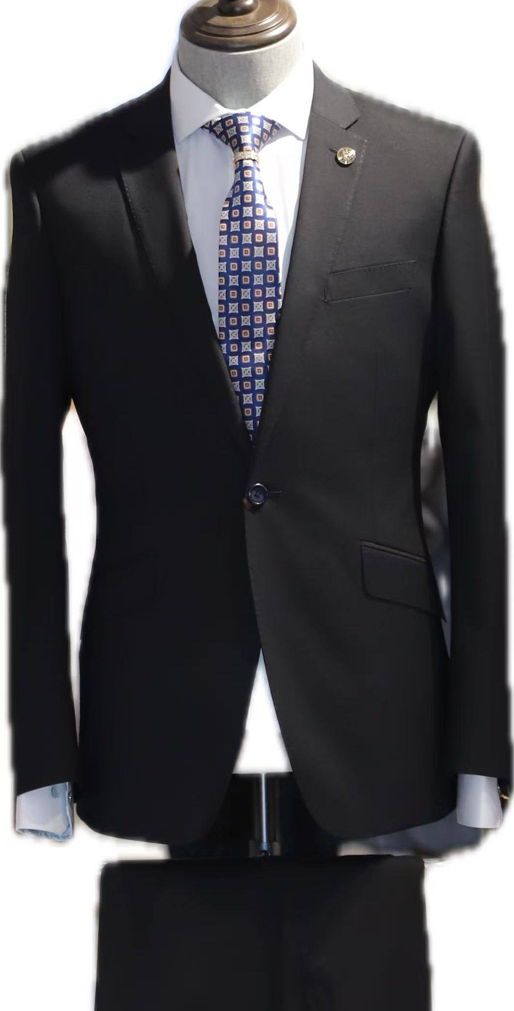 Black Stretch 2-Piece Suit