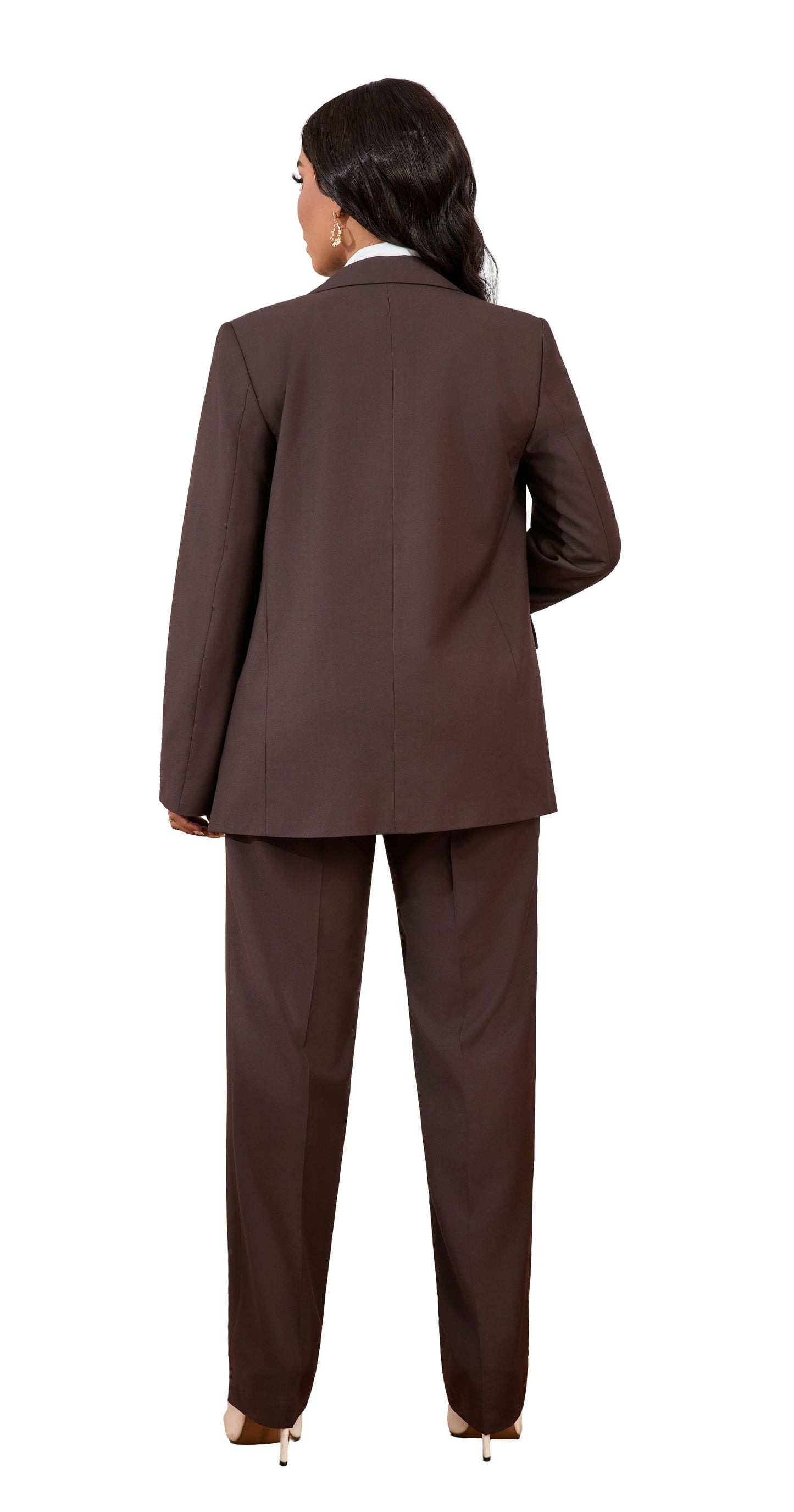 Women’s Double-Breasted Wool Suit Set