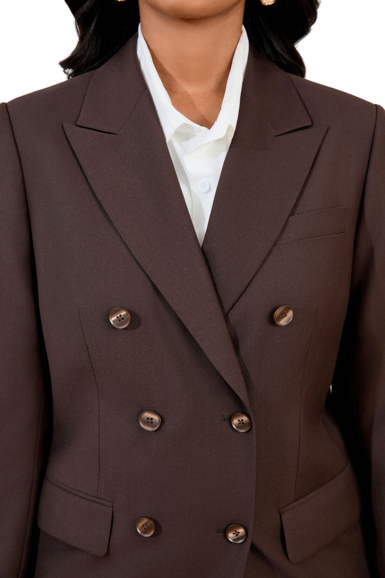 Women’s Double-Breasted Wool Suit Set