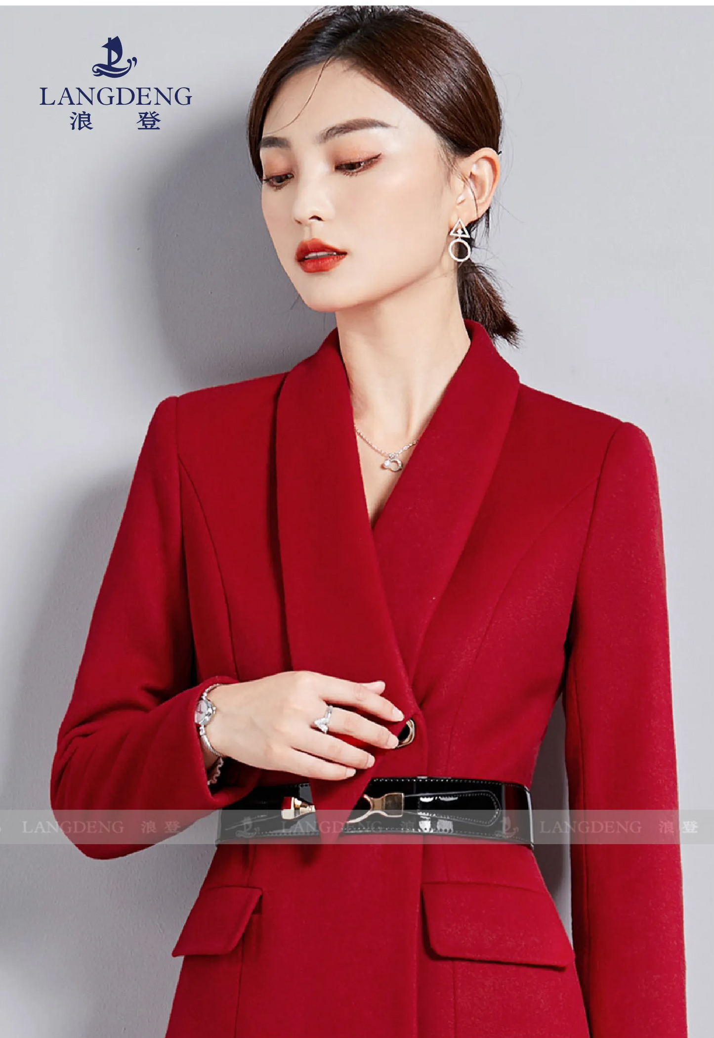 Women’s Belted Wool Coat Series | Elegant Tailored Overcoats for Business & Formal Wear