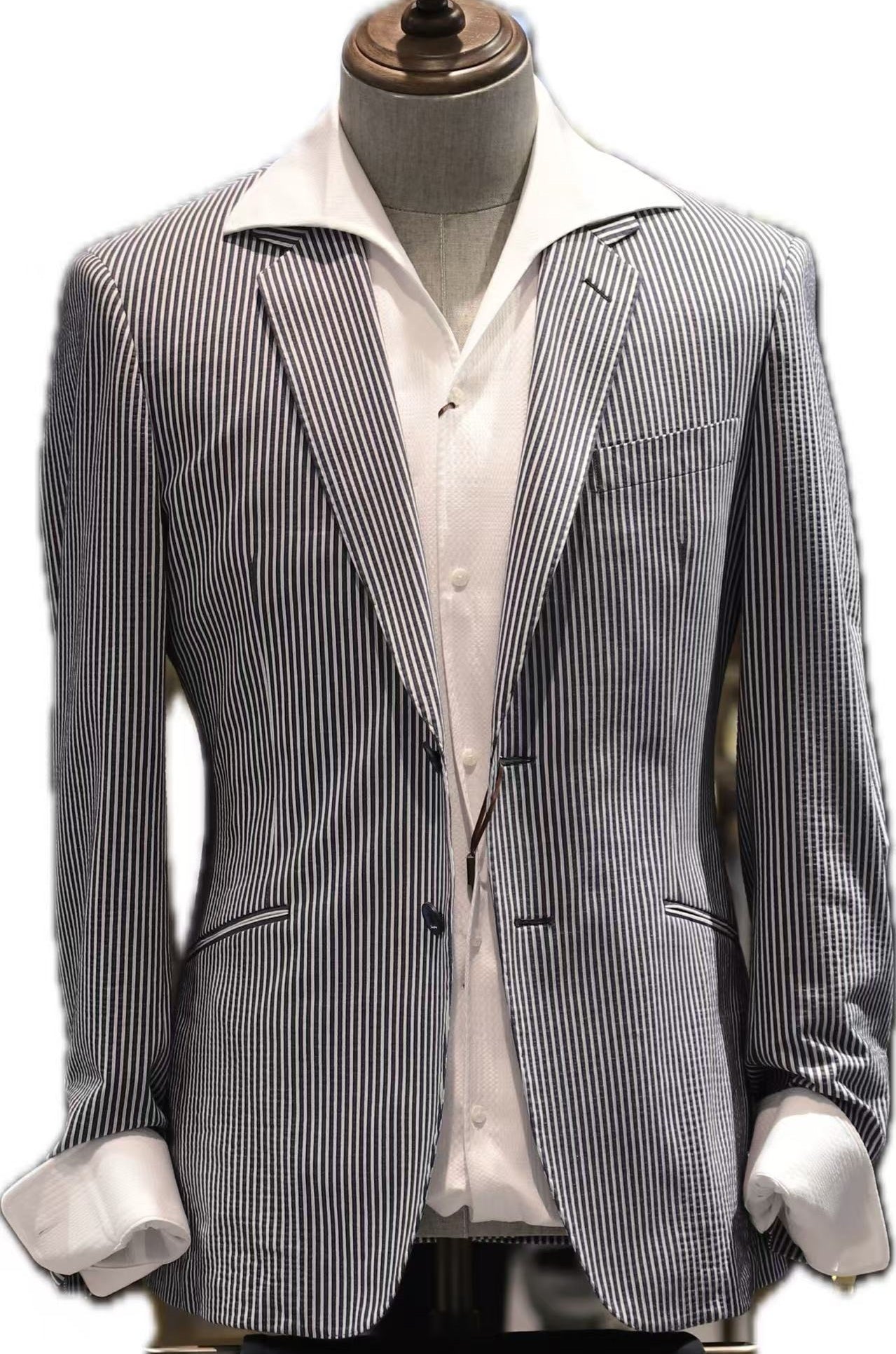 Cotton Blend Stripe Blazer