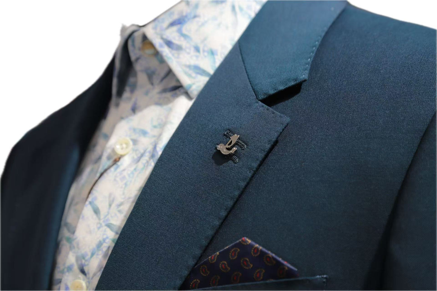 Slim Fit Teal Blue Business Suit