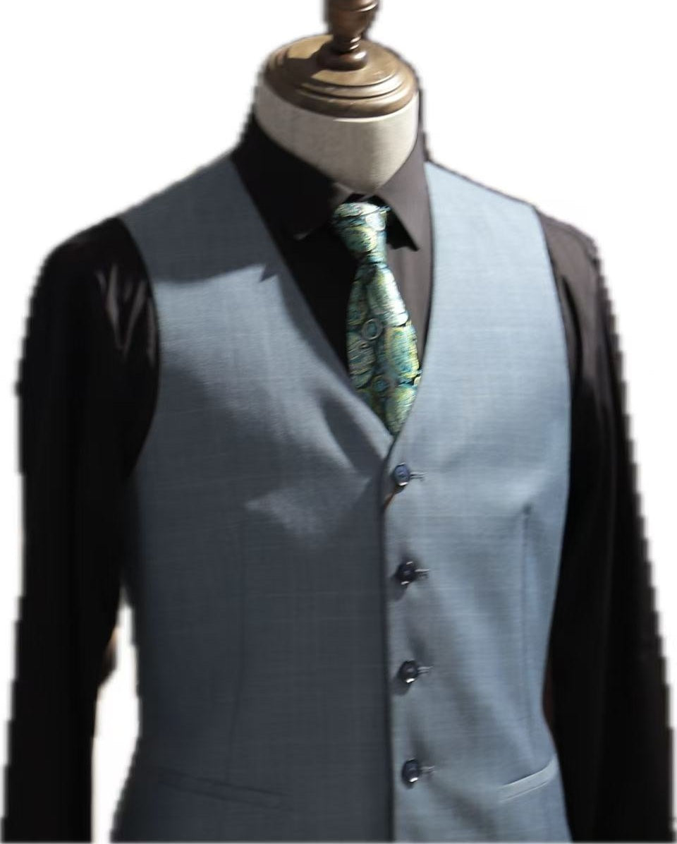 Tonal Windowpane Wool 3-Piece Suit