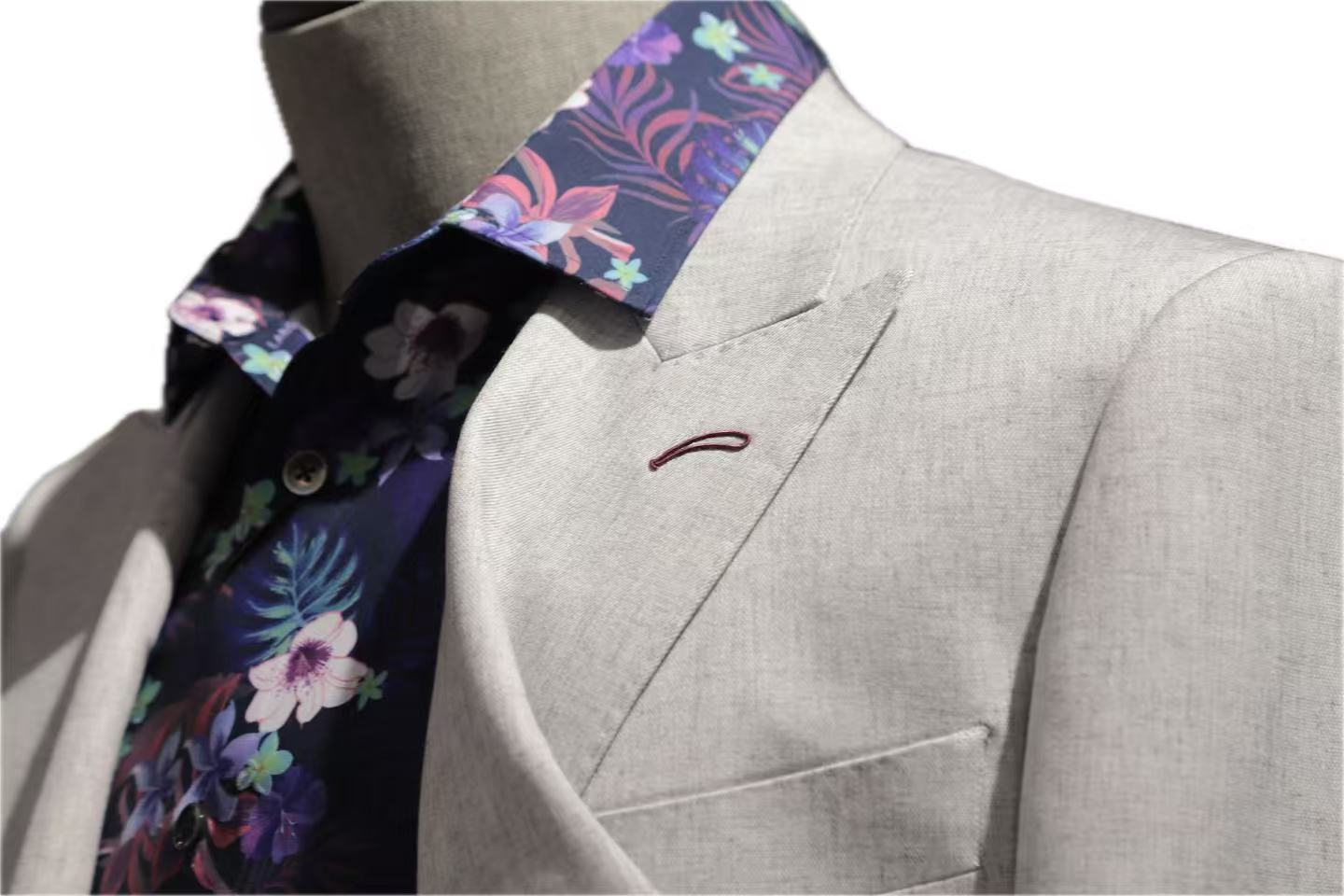 Light Grey Double-Breasted Suit
