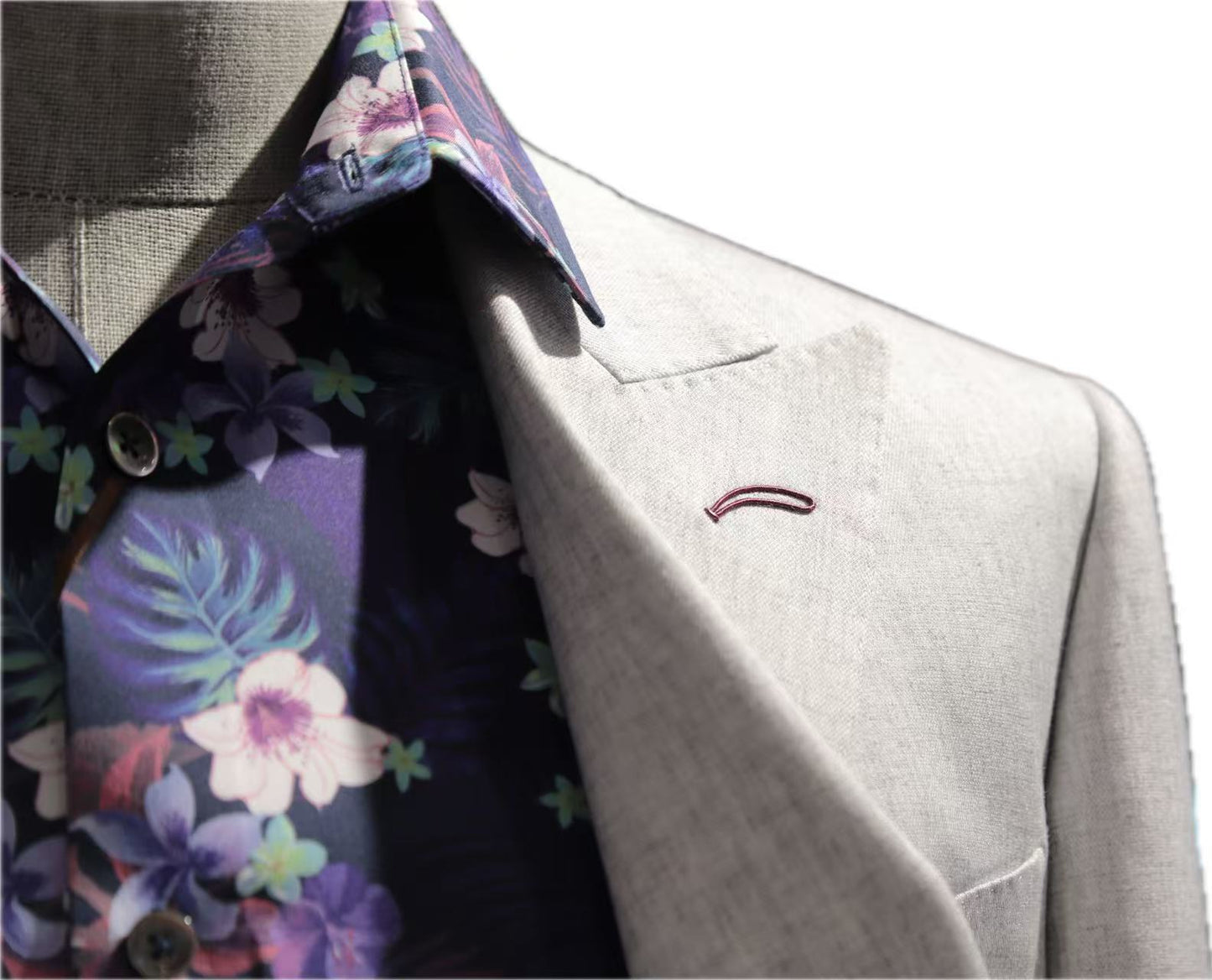 Light Grey Double-Breasted Suit