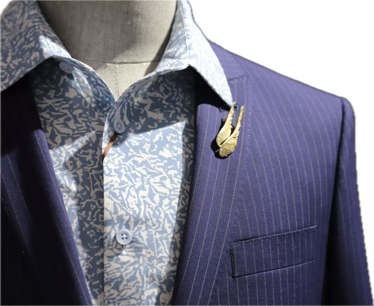Navy Pinstripe Stretch 2-Piece Suit