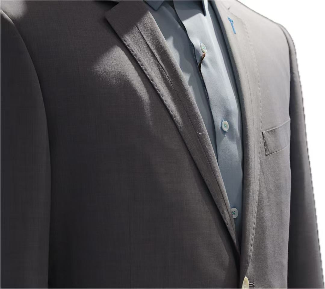Light Grey-Blue Stretch 2-Piece Suit