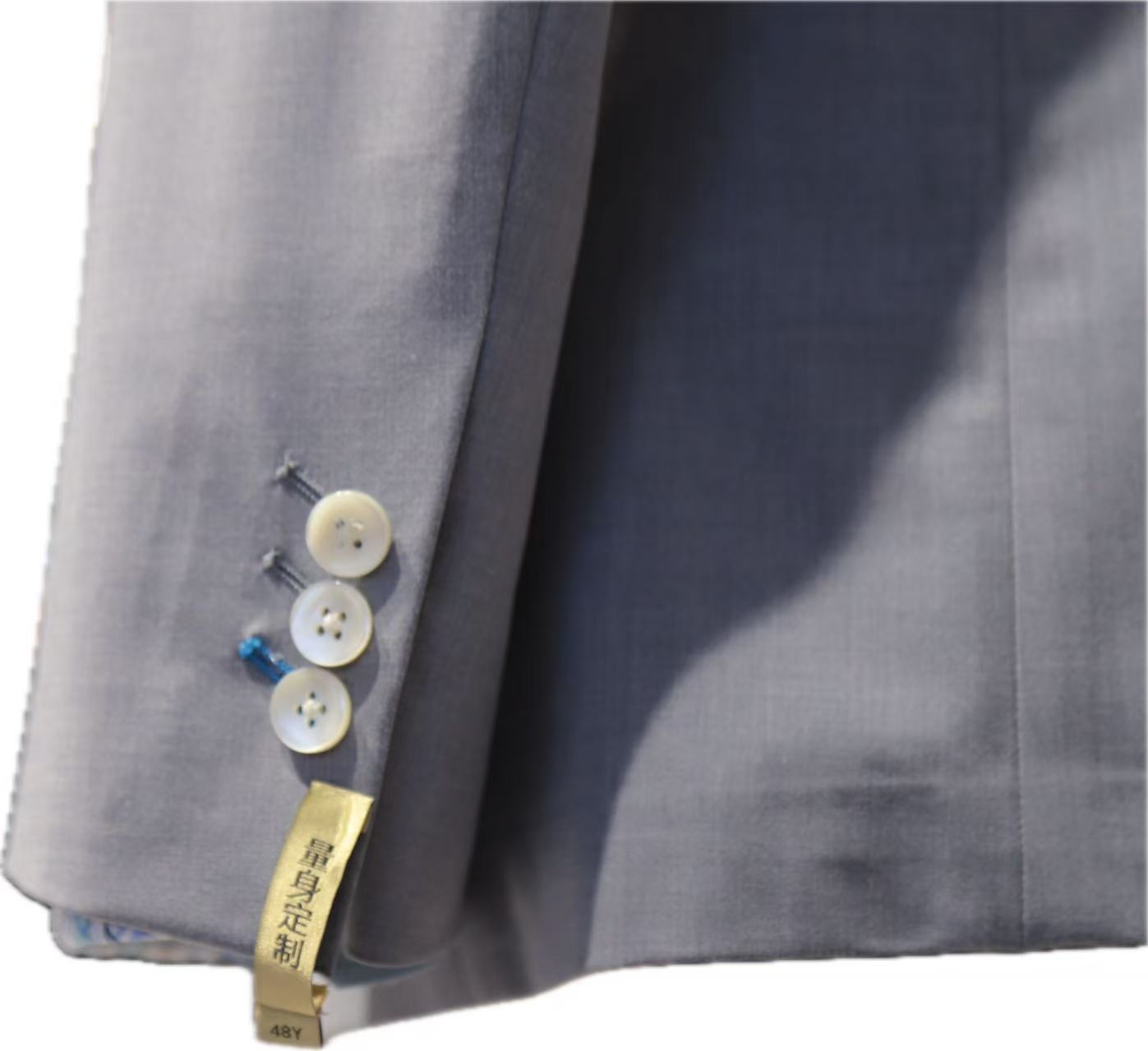 Light Grey-Blue Stretch 2-Piece Suit