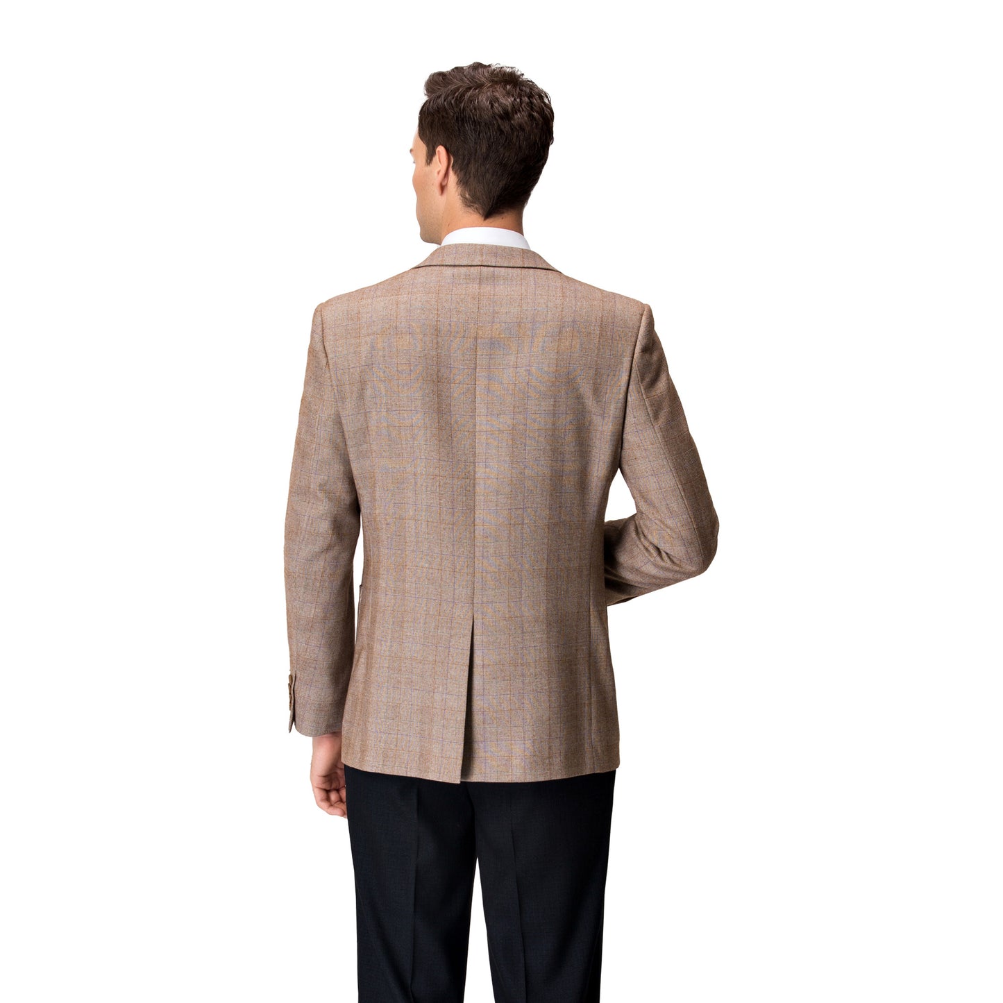 Blazer utilitario moderno de cuadros caqui