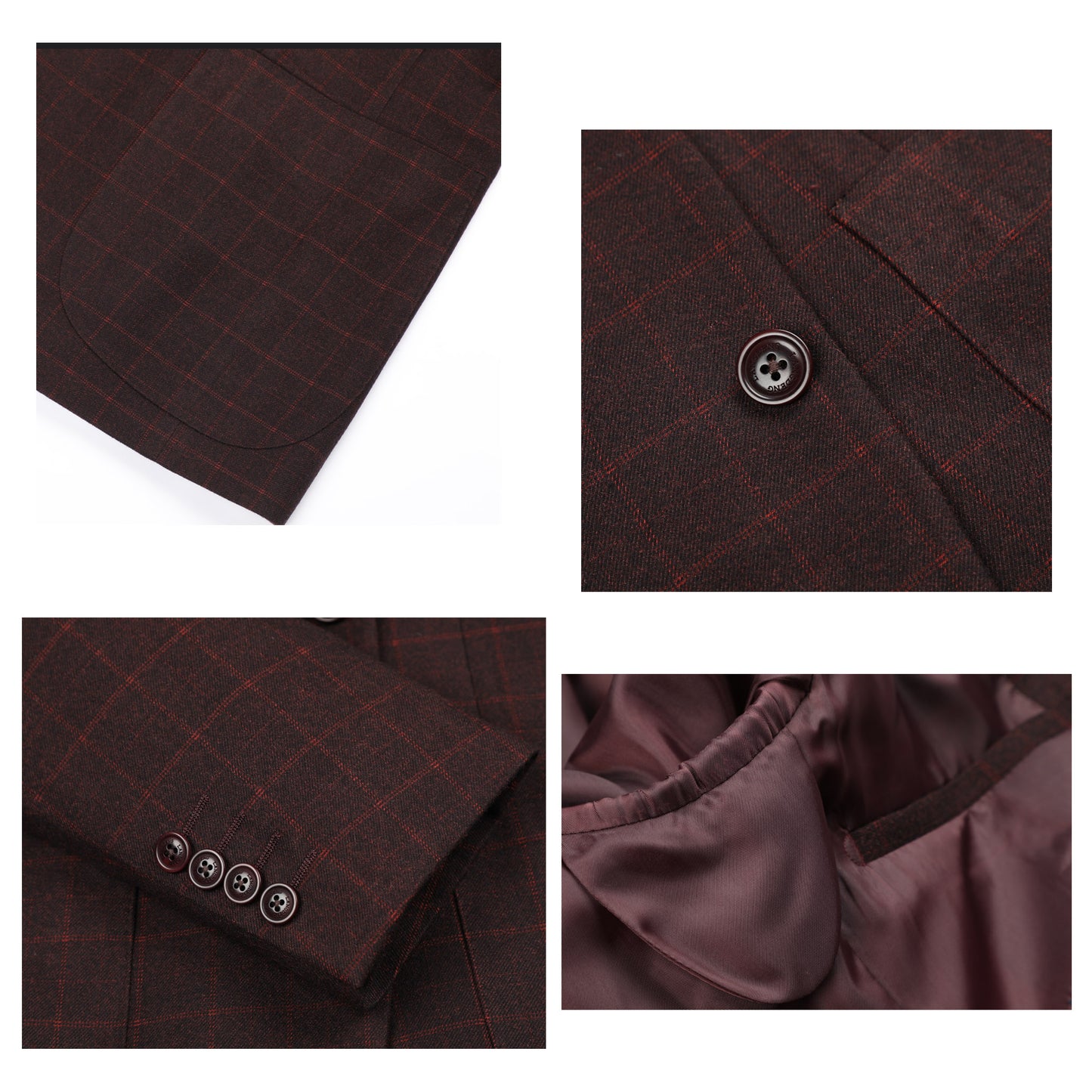 Blazer a cuadros carmesí: elegante. Estructurado. Impactante.