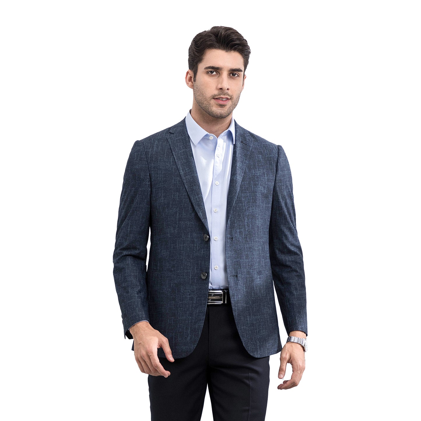 Stretch Jacquard Casual Blazer – Tailored Relaxed Fit