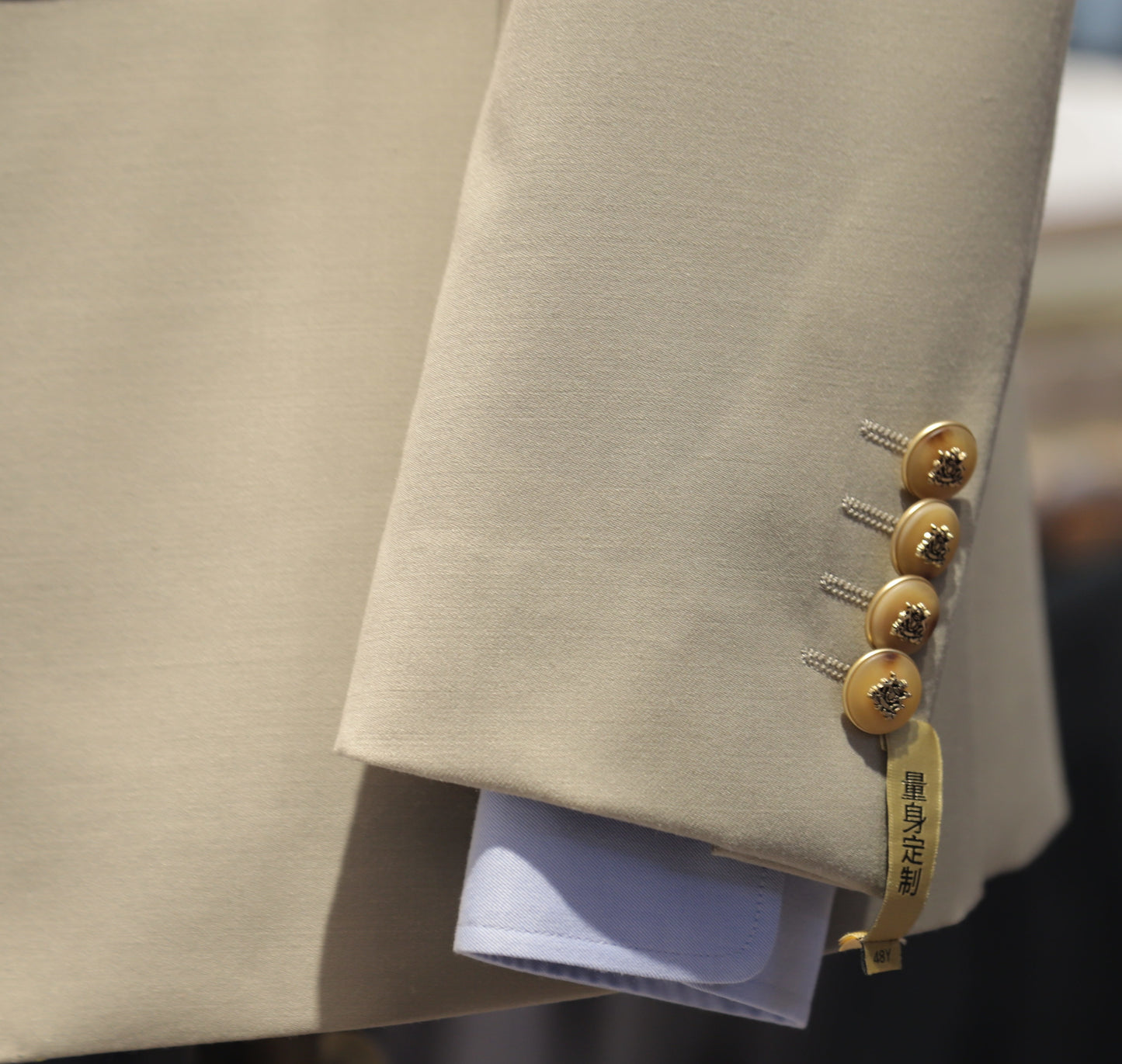 Khaki Wool Blend Suit Set