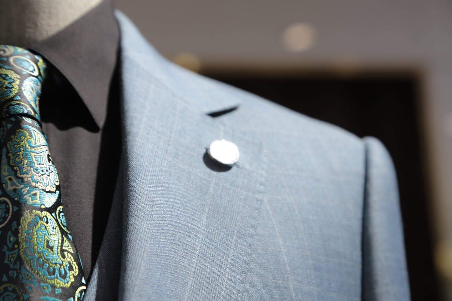 Tonal Windowpane Wool 3-Piece Suit