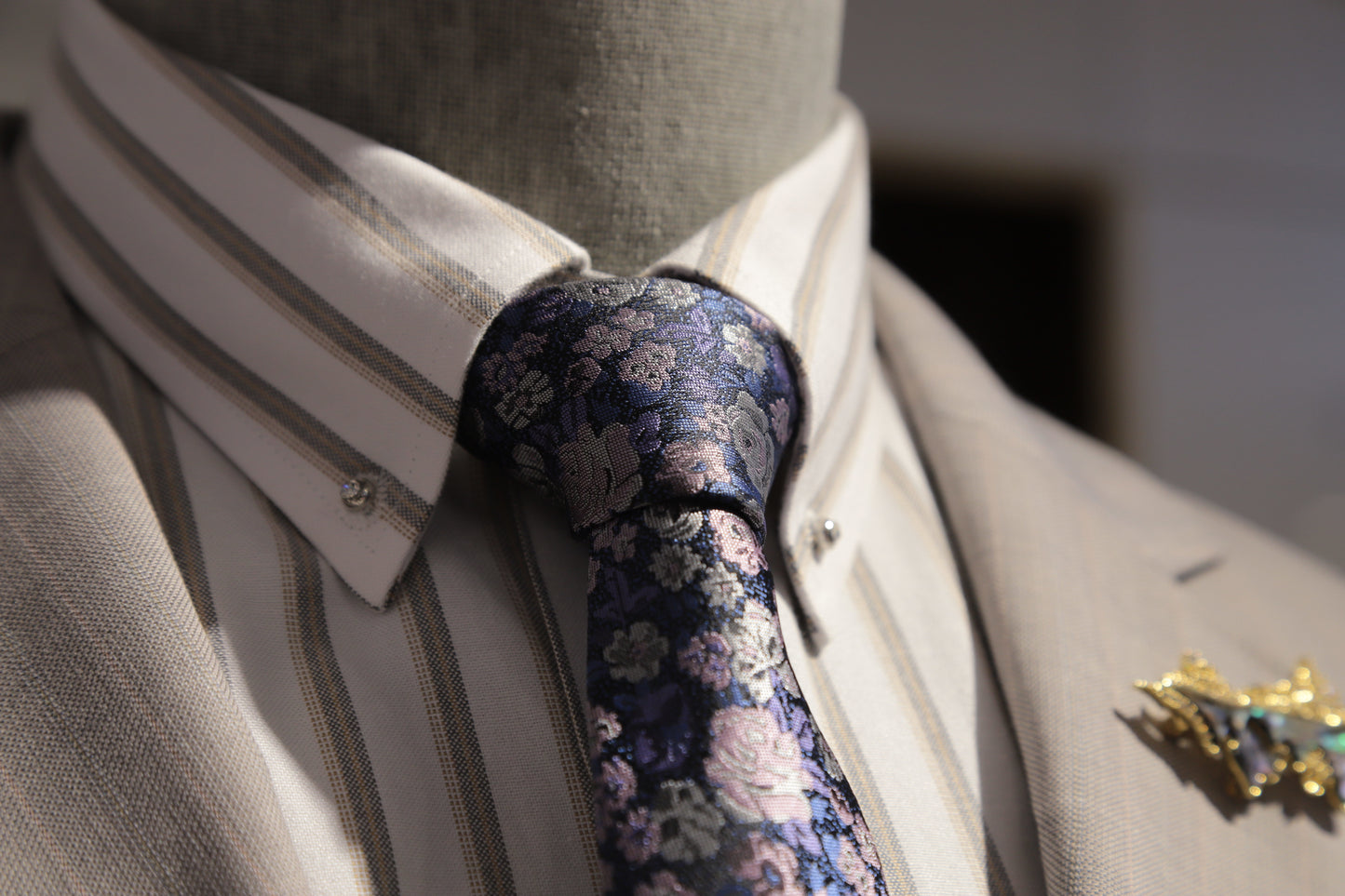 Khaki Subtle Check Wool Blend Suit