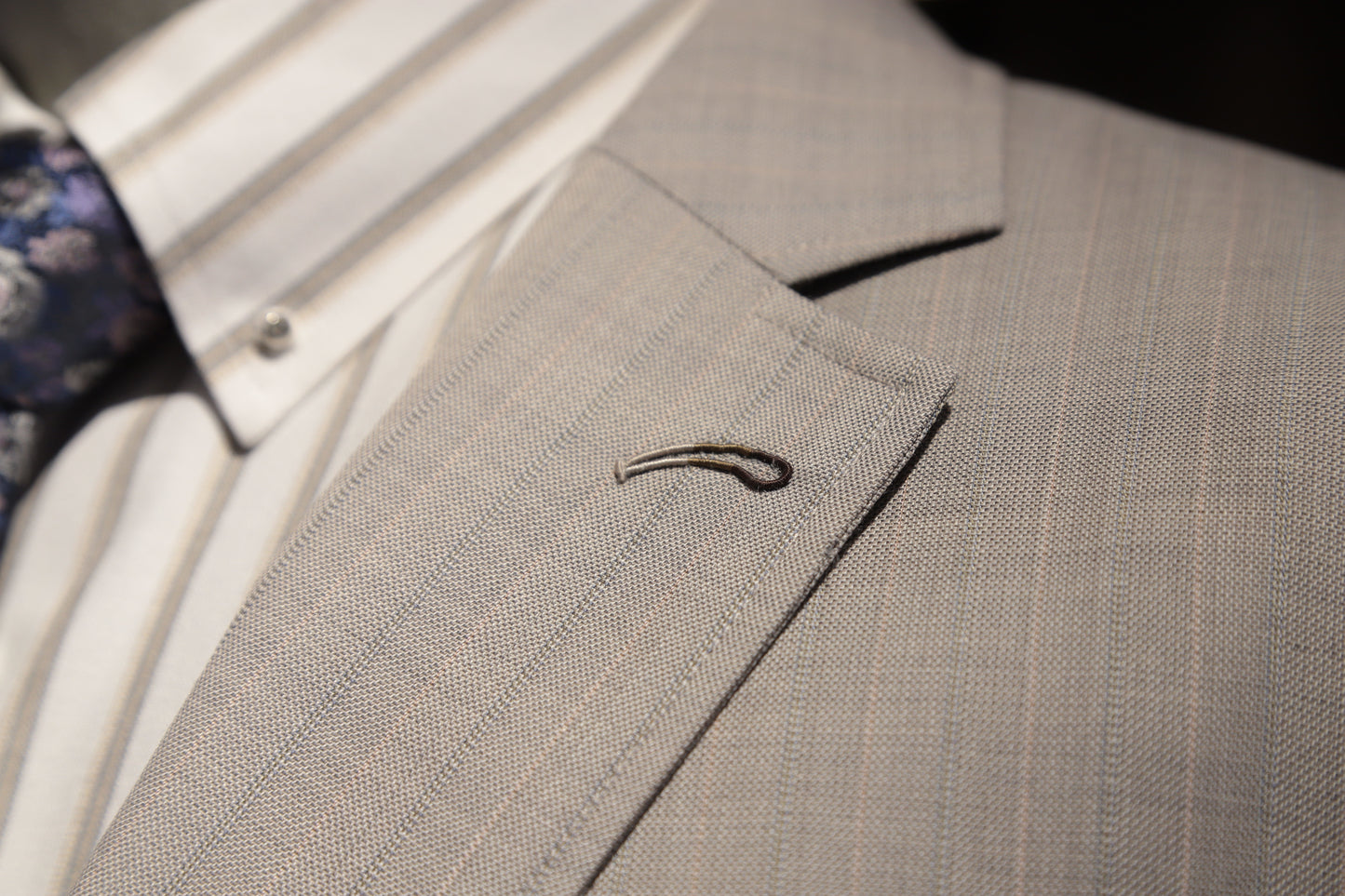 Khaki Subtle Check Wool Blend Suit