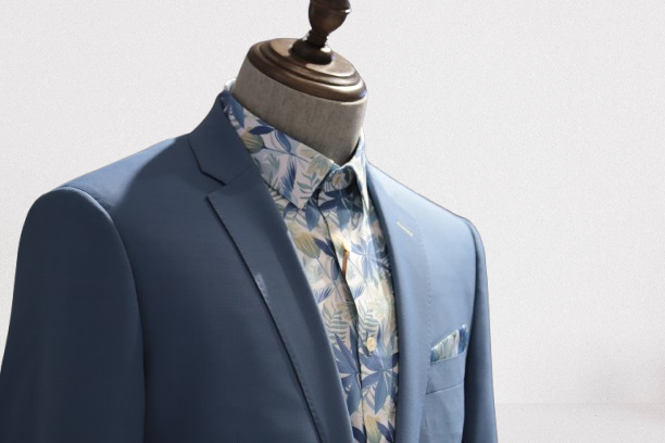 Sky Blue Wool-Blend Blazer | OEM & Custom Men’s Suits Manufacturer
