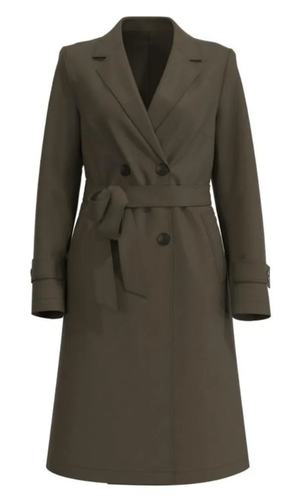 Double-Breasted Belted Trench Coat