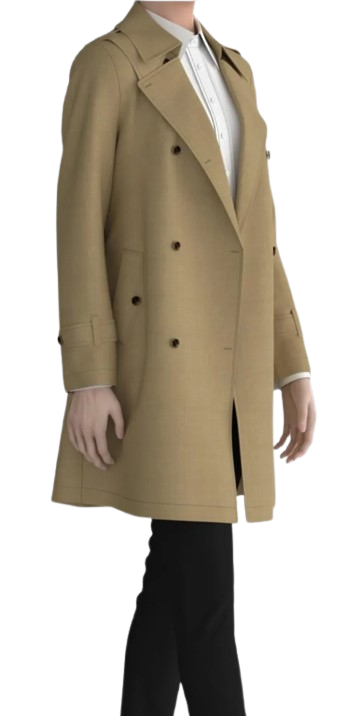Short Double-Breasted Trench Coat