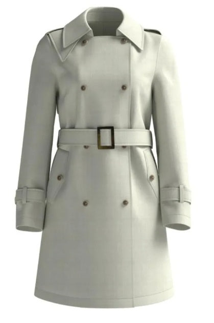 Short Double-Breasted Trench Coat