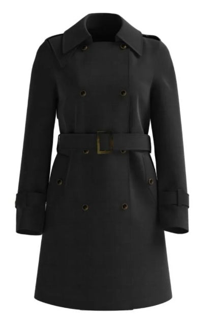 Short Double-Breasted Trench Coat