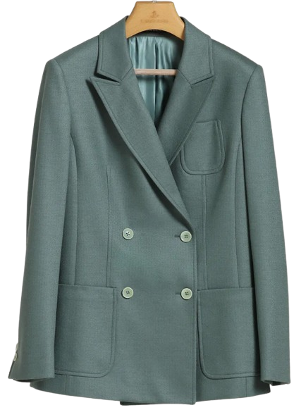 Women’s Camel Double-Breasted Short Wool Coat