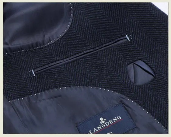 Men’s Navy Wool-Cashmere Overcoat