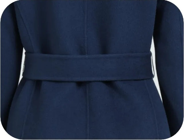 Women’s Navy Double-Face Wool Overcoat