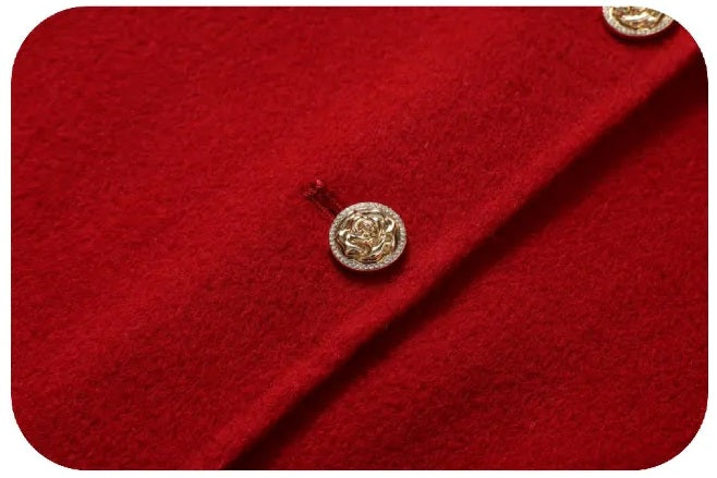 Women’s Red Short Wool Overcoat