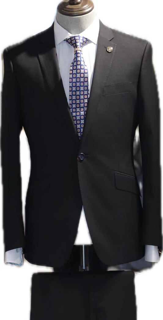 Black Stretch 2-Piece Suit