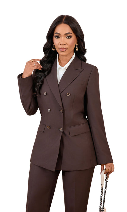Women’s Double-Breasted Wool Suit Set