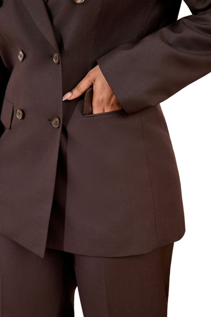 Women’s Double-Breasted Wool Suit Set
