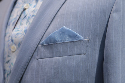 Light Blue Wool Pinstripe Suit
