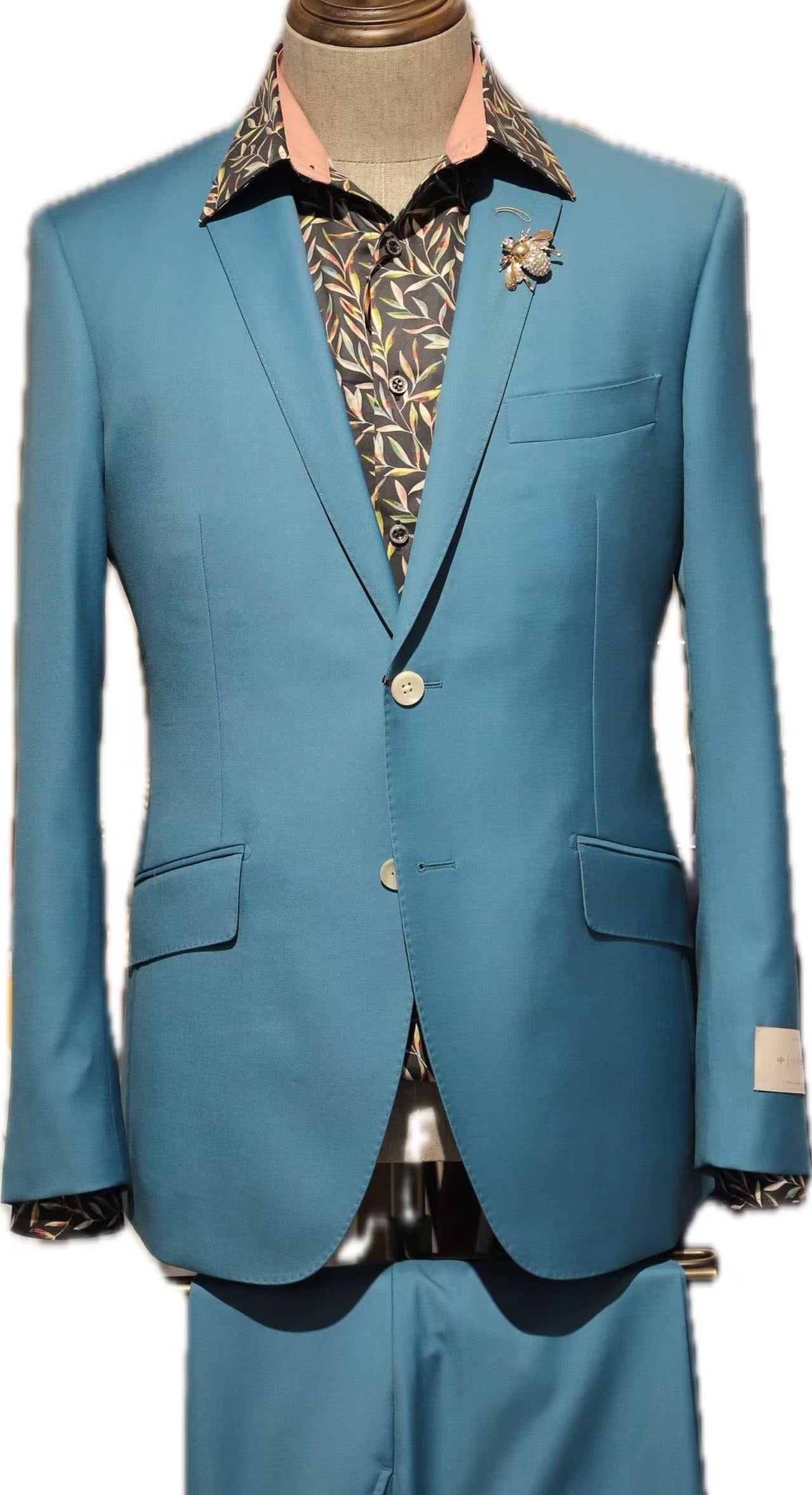 Turquoise Wool Suit set
