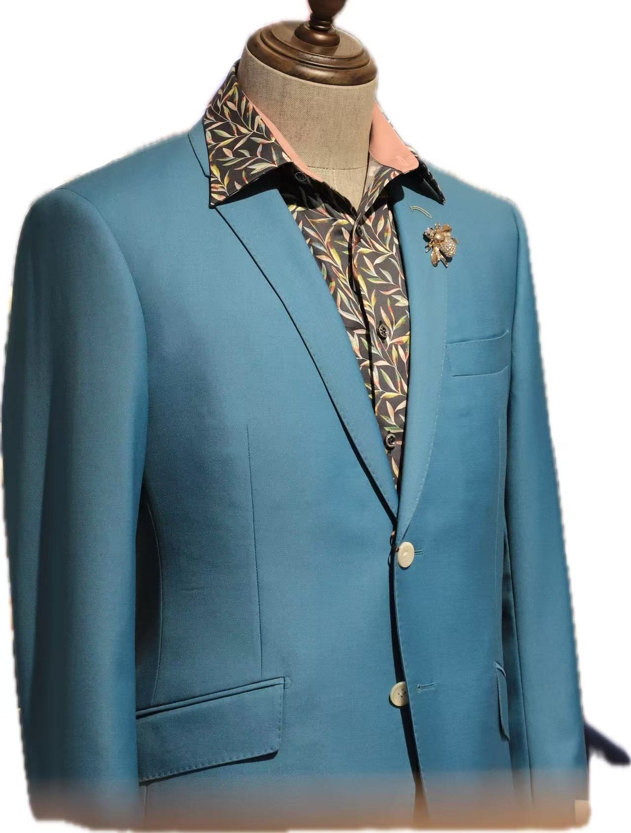 Turquoise Wool Suit set