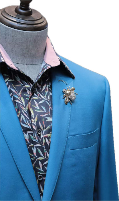 Turquoise Wool Suit set