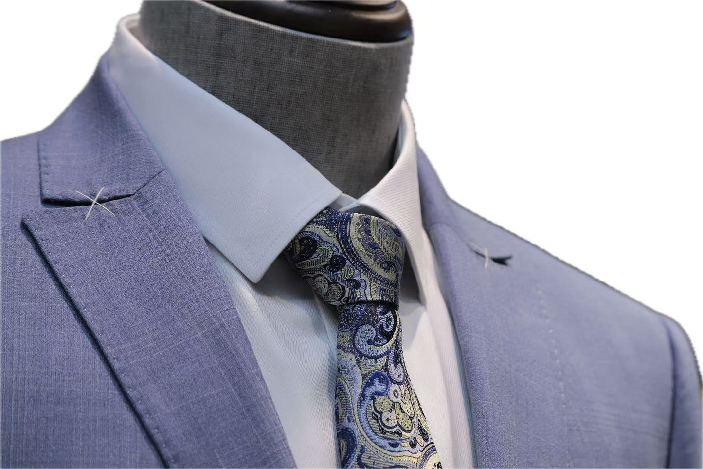 Wool Silk Blend Windowpane Suit