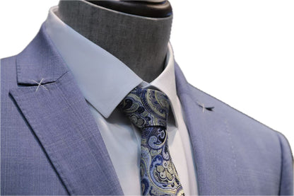 Wool Silk Blend Windowpane Suit