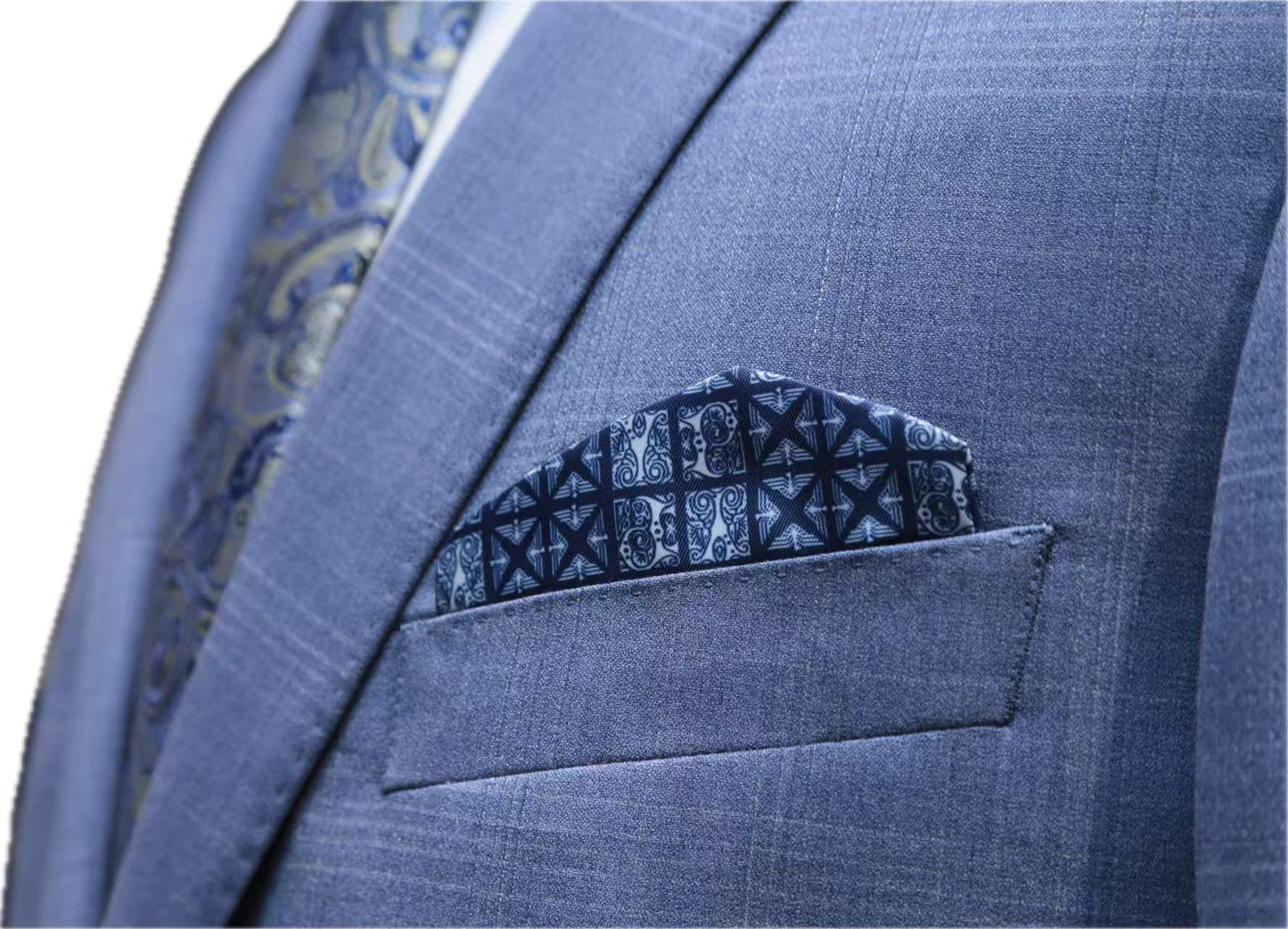 Wool Silk Blend Windowpane Suit