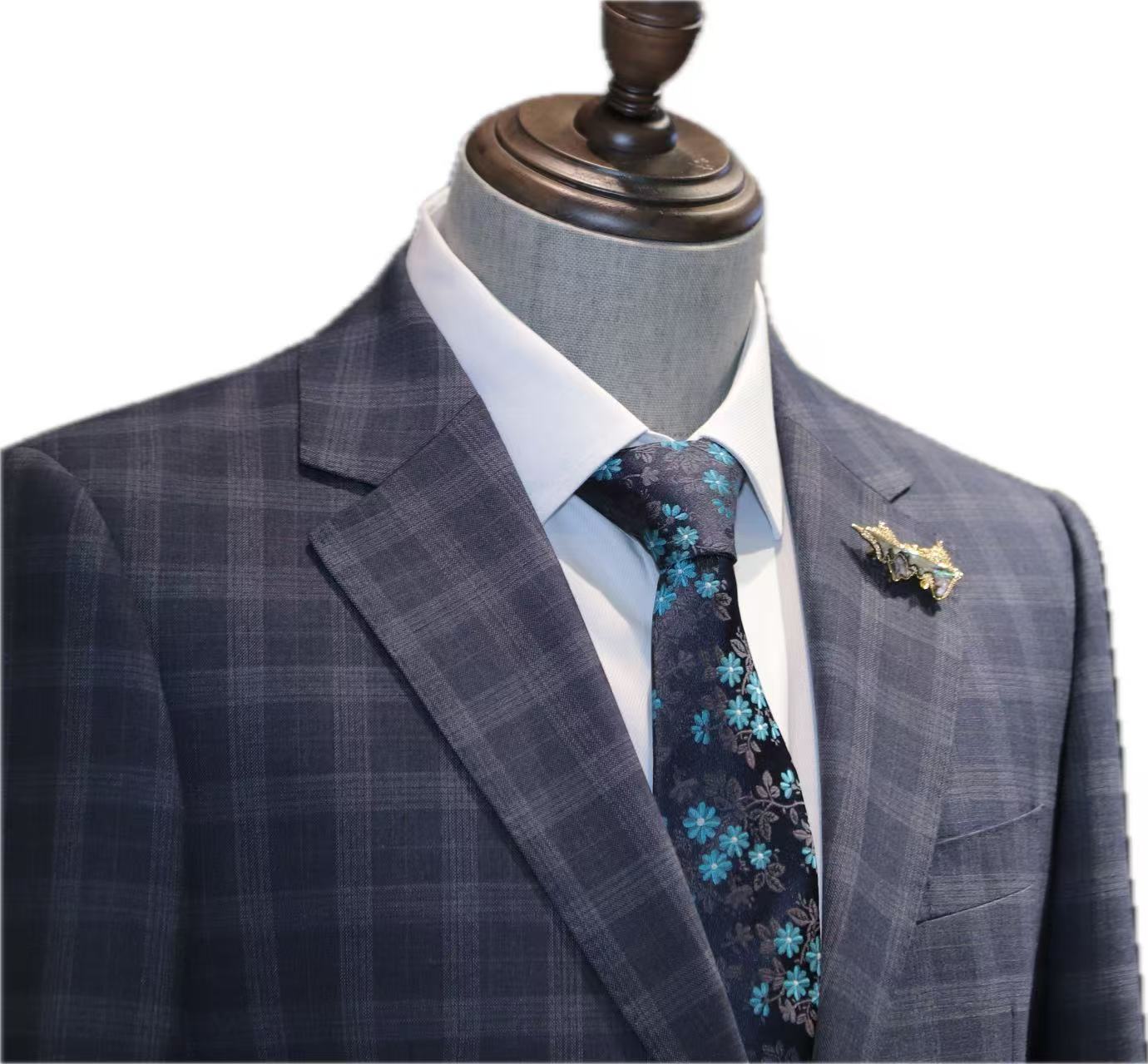 Classic Wool Plaid Business Suit
