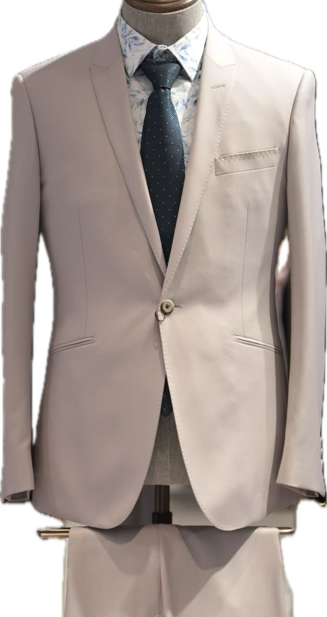 Classic Khaki Checked Business Suit