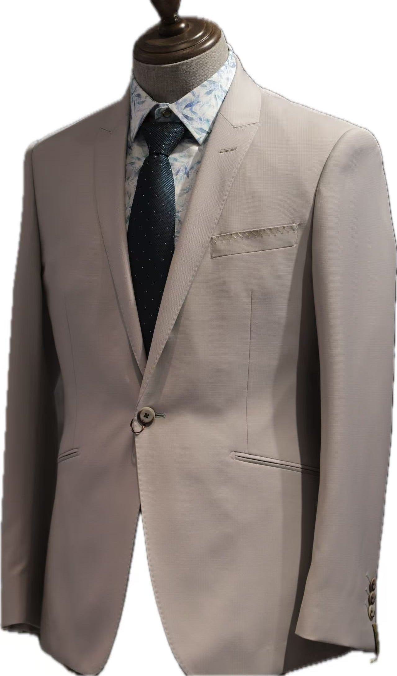 Classic Khaki Checked Business Suit