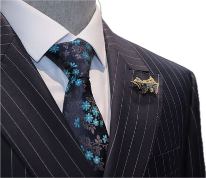 Double-Breasted Wool Pinstripe Suit