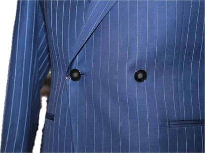 Double-Breasted Wool Pinstripe Suit