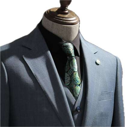 Tonal Windowpane Wool 3-Piece Suit