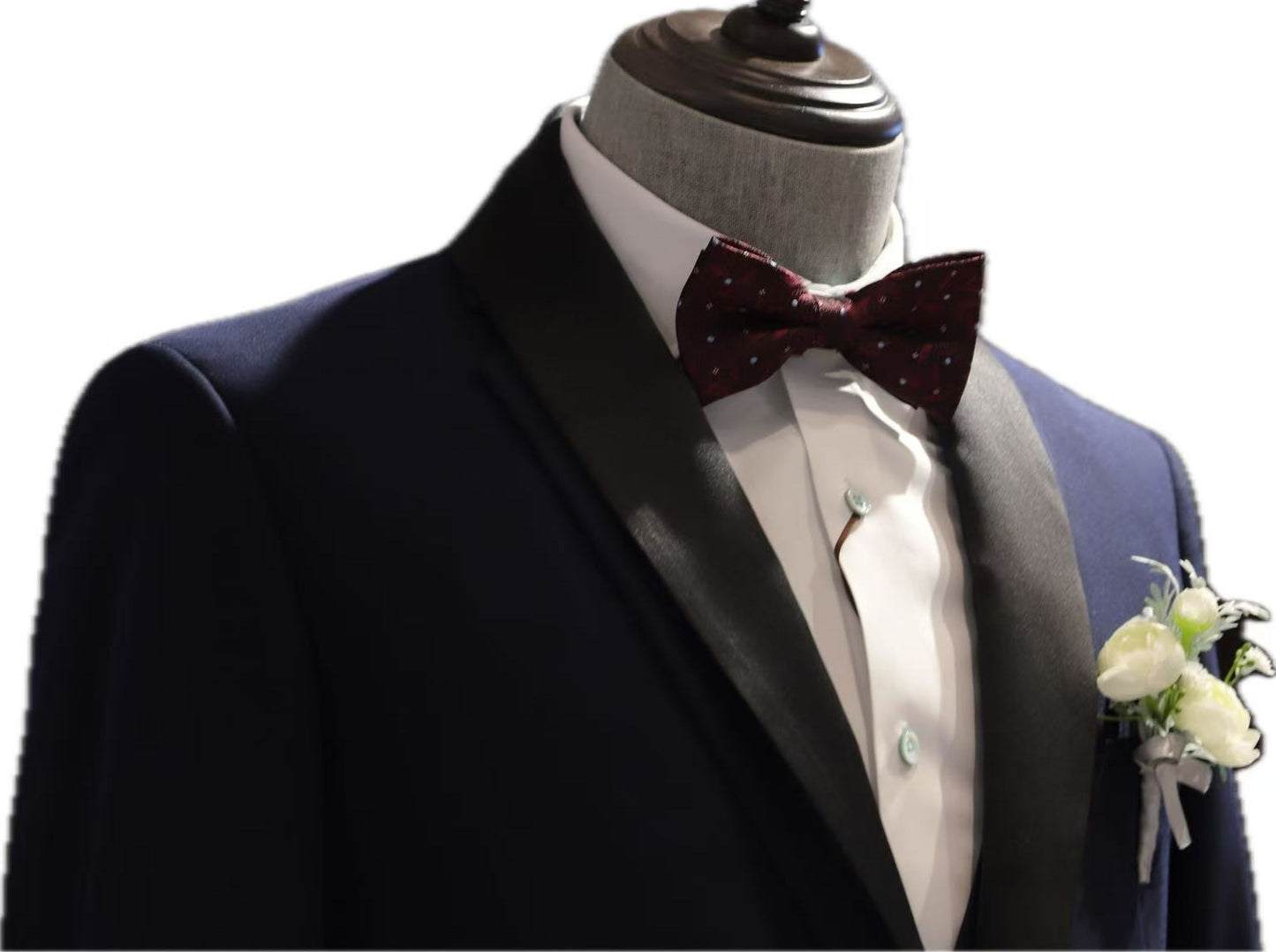 Navy Wedding Tuxedo with Satin Shawl Lapel