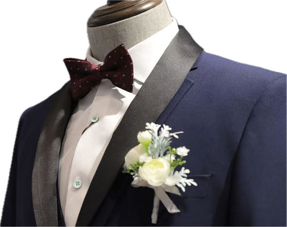 Navy Wedding Tuxedo with Satin Shawl Lapel
