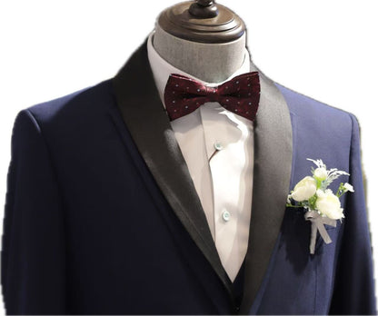 Navy Wedding Tuxedo with Satin Shawl Lapel