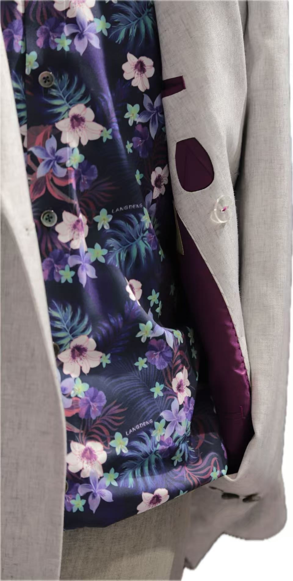 Light Grey Double-Breasted Suit