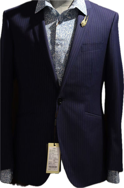 Navy Pinstripe Stretch 2-Piece Suit