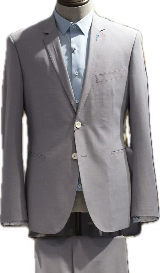 Light Grey-Blue Stretch 2-Piece Suit